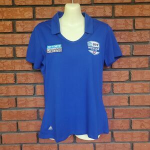 Chip Ganassi Racing Polo Shirt Womens Medium Blue Adidas NTT DATA Indycar Series